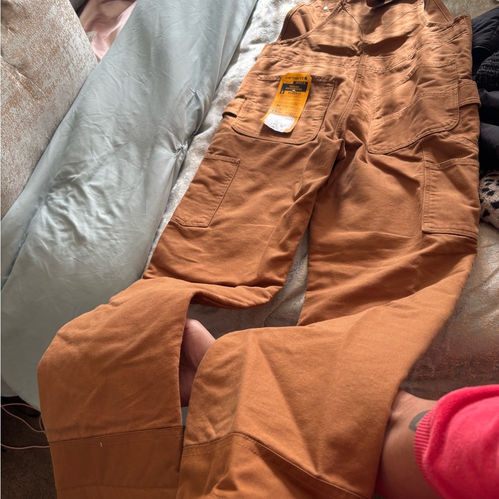Carhartt Tan Insulated Bib Overalls